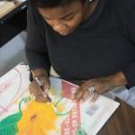 Exuma Artisans Learn Texture Painting Secrets